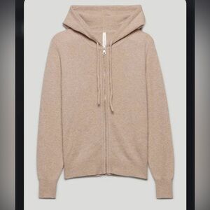 Aritzia The Group by Babaton LUXE CASHMERE ZIP-UP in Heather Twine